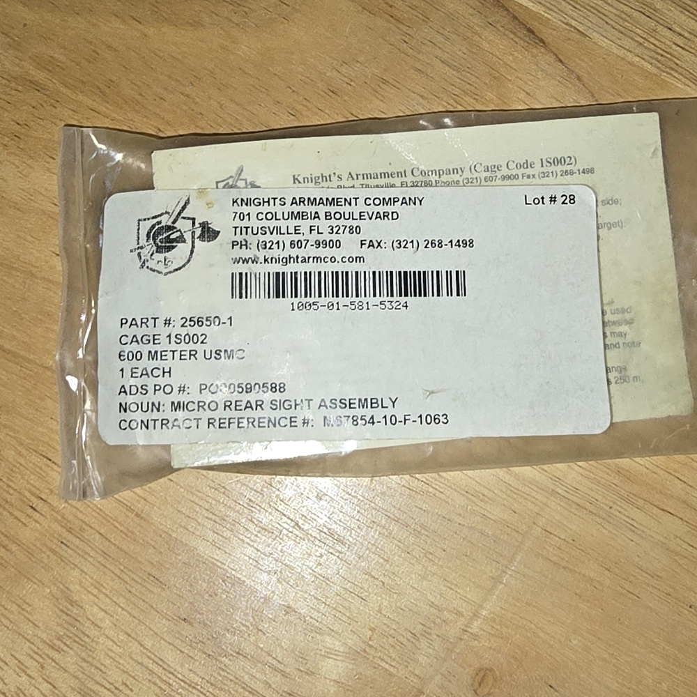 Knights Armament Micro Rear Sight Assembly - Black